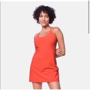 Outdoor Voices Exercise Dress Sz S Orange Mini Built-in Shorts Activewear